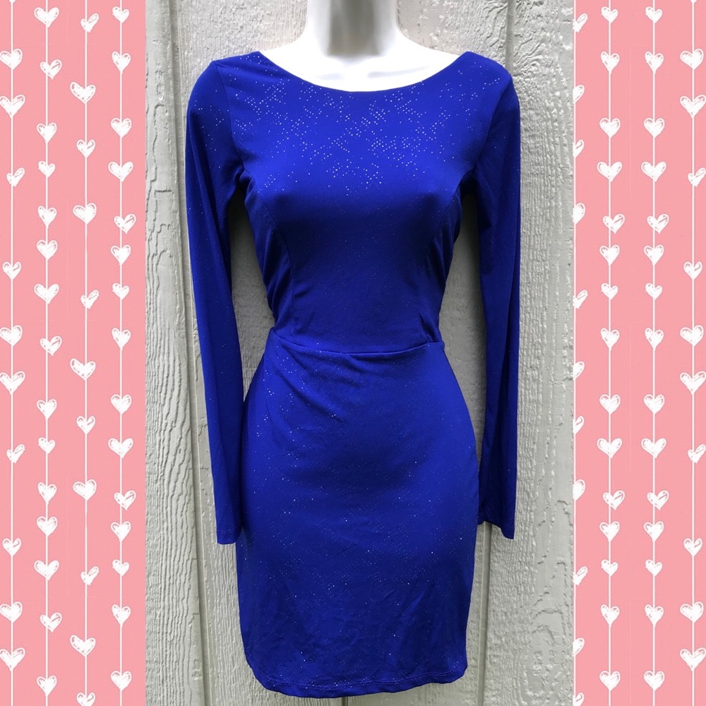 Womens Topshop Size 4 Sparkly Blue Party Dress